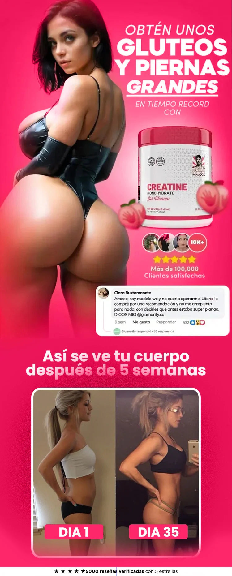 Creatina Femenina | Resultados de ensueño en tiempo récord, incluso sin ejercicio